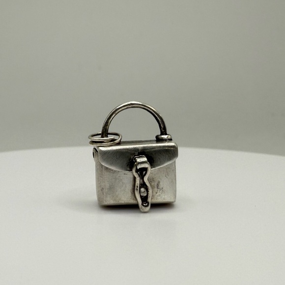Vintage Silver Handbag Charm - Picture 1 of 10
